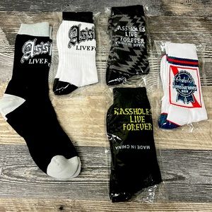Sock Bundle (5 pair) Assholes Live Forever - One Size / Unisex